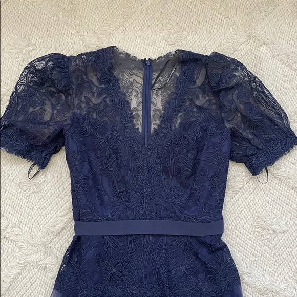 Tadashi Shoji Fatiha Floral Lace And Chiffon Dress Tadashi Shoji Fatiha Floral Lace And Chiffon Dress